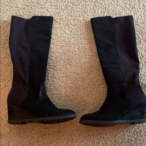 Rampage Brand Wedged Black Knee High Boots